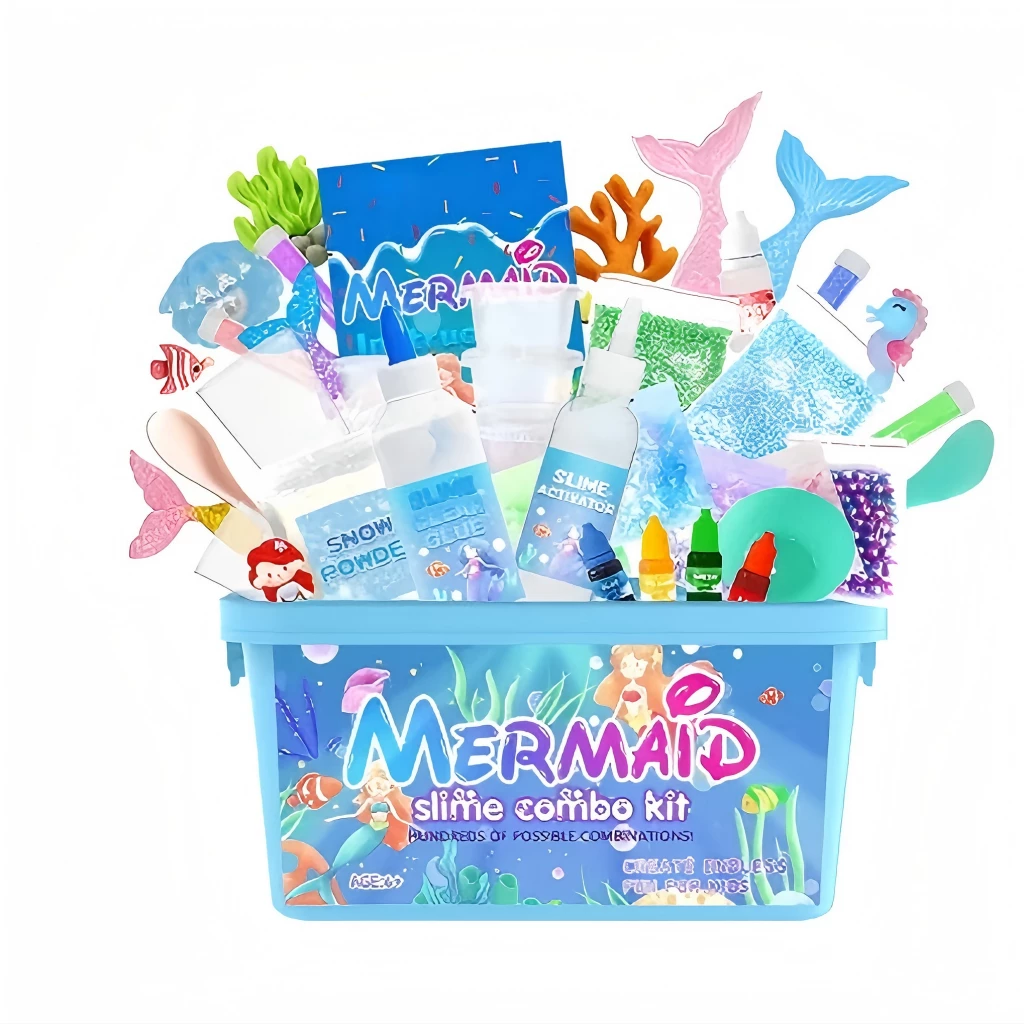 DIY Slime Kit for Kids-Non-Sticky,Soft & Scented to Make Cloud Slime, Foam Slime, Butter Slime, Mermaid Slime & Candy Slime with Charms – Stress Relief Party Favors & Great Gift Idea